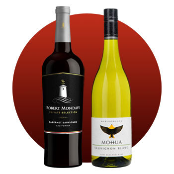 Image of Robert Mondavi Cabernet Sauvignon and Mohua Sauvignon Blanc bottles