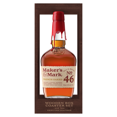 Maker's Mark 46 Bourbon Wooden Box Coaster Set