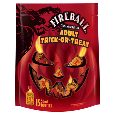 Fireball Rags Fireball Adult Trick-Or-Treat Bag with 15 Minis
