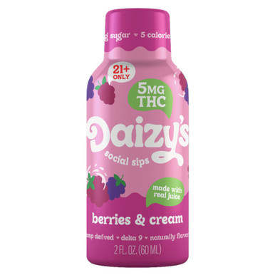 Daizys D9 THC 5mg SIPS Berries and Cream Shot