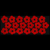 LiteMark Reflective 5 Petal Flowers - red