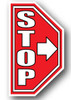 Durastripe Half Sign - STOP WITH ARROW