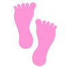 LiteMark Durable Barefoot Footprints | 3 mils Thin | High Traffic - pink