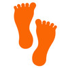 LiteMark Durable Barefoot Footprints | 3 mils Thin | High Traffic - orange