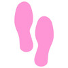 Pink adhesive floor marking footprints.