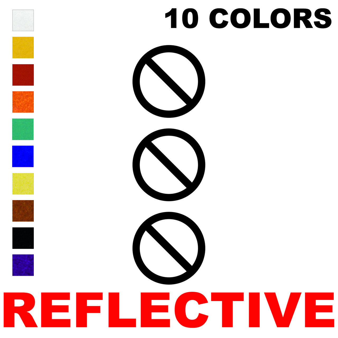 LiteMark Reflective No Symbol Decal Color Selection Swatch Chart