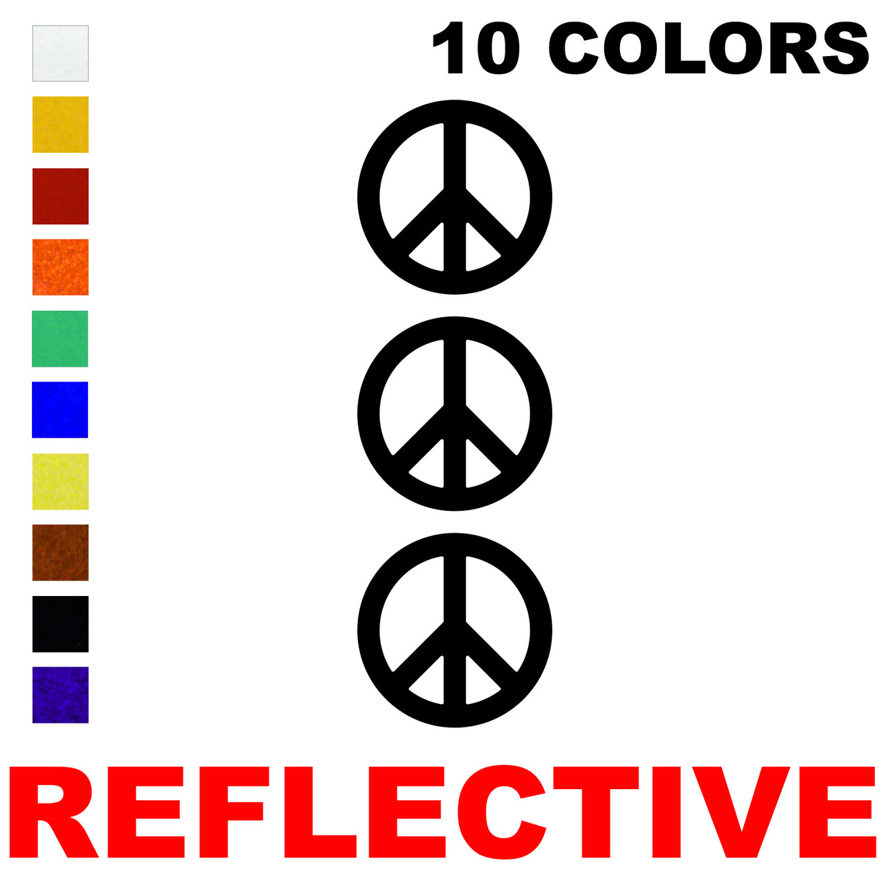 LiteMark Reflective  Peace Symbol Color Selection Swatch Chart