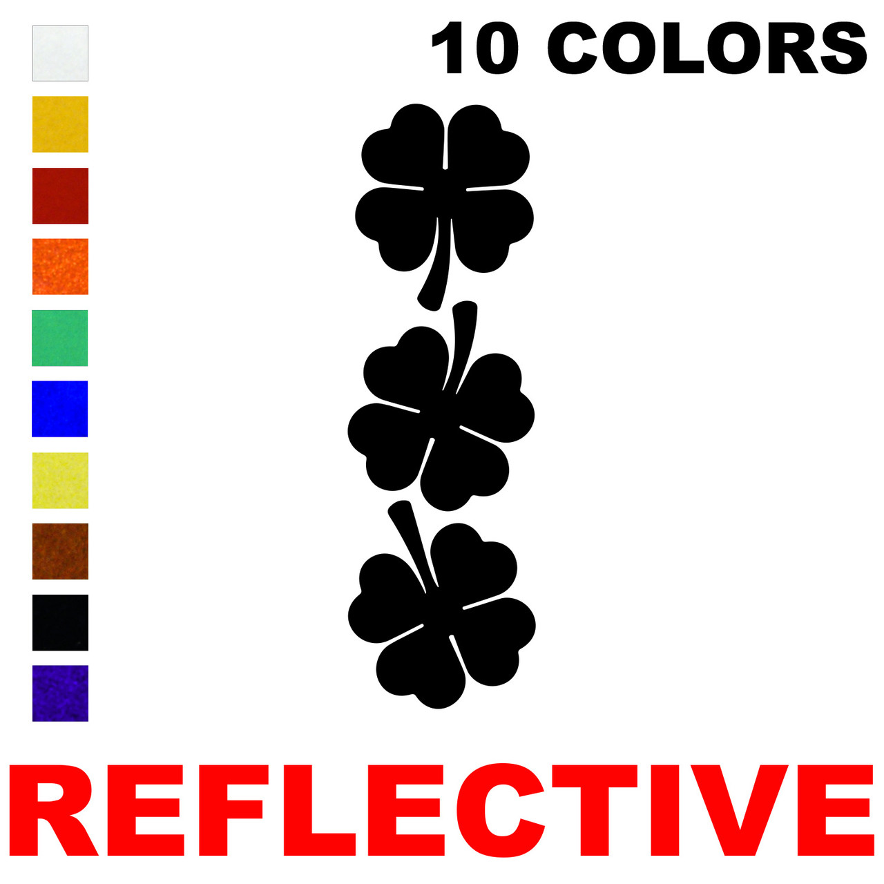 LiteMark Reflective 2 Inch 4 Leaf Clover color selection chart