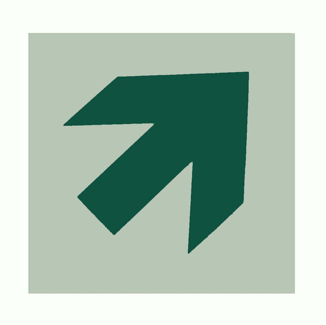 Photoluminescent Diagonal Arrow Directional Sign (UL 1994 Listed)