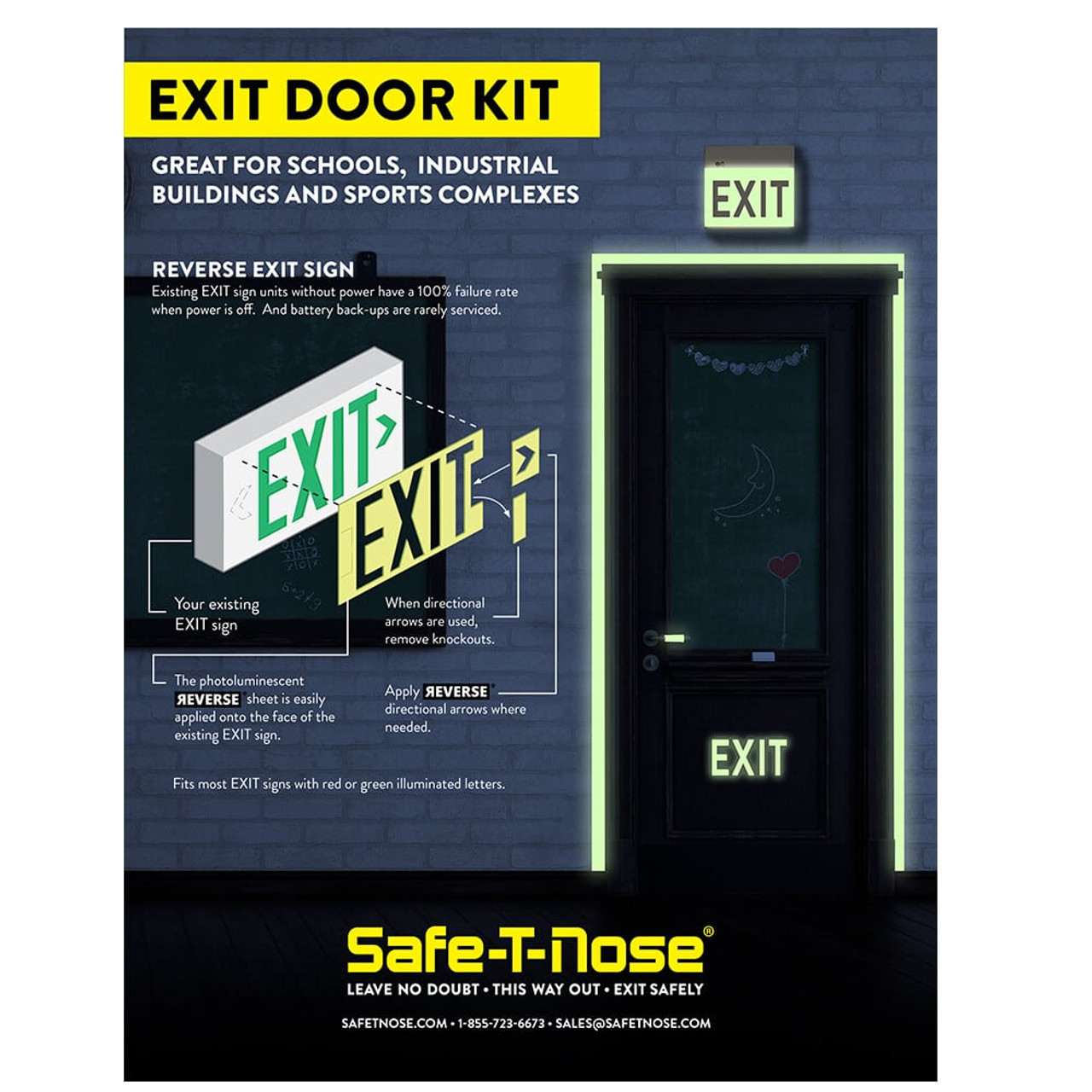 Glow-in-the-Dark Exit Door Kit (Back)