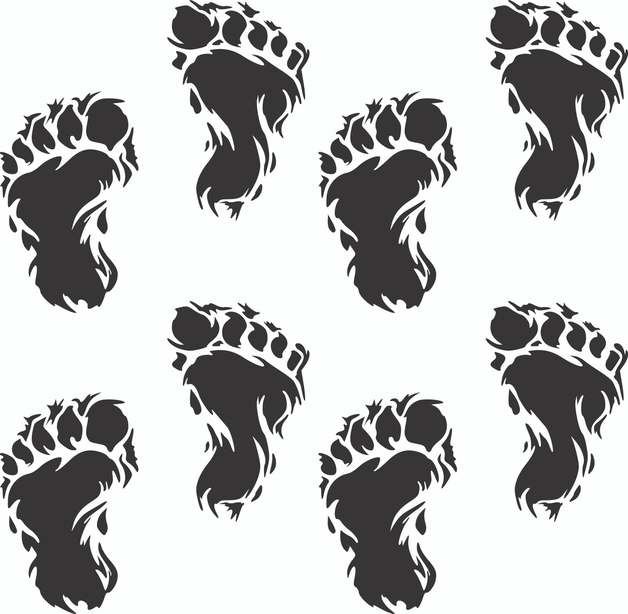 LiteMark Adhesive Sasquatch Black Footprint Decals| ifloortape.com litemark-adhesive-sasquatch-black-footprint-decals-ifloortape-com