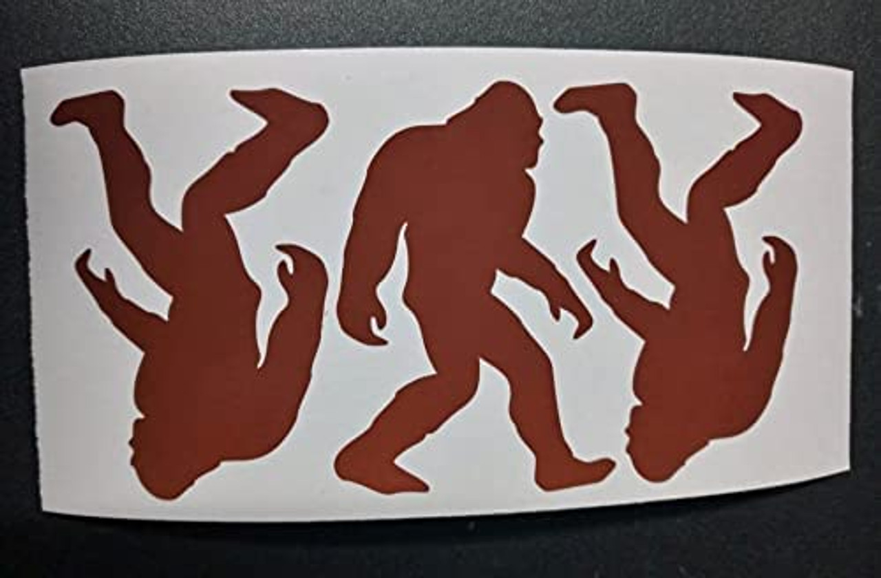 Bigfoot Silhouette  reflective brown vinyl stickers/decals.  With out light source.