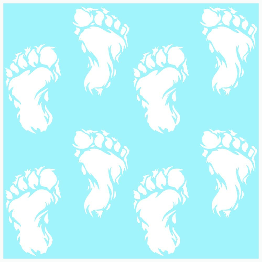 Super Fun White Yetti Footprint , viynl decals | ifloortape.com