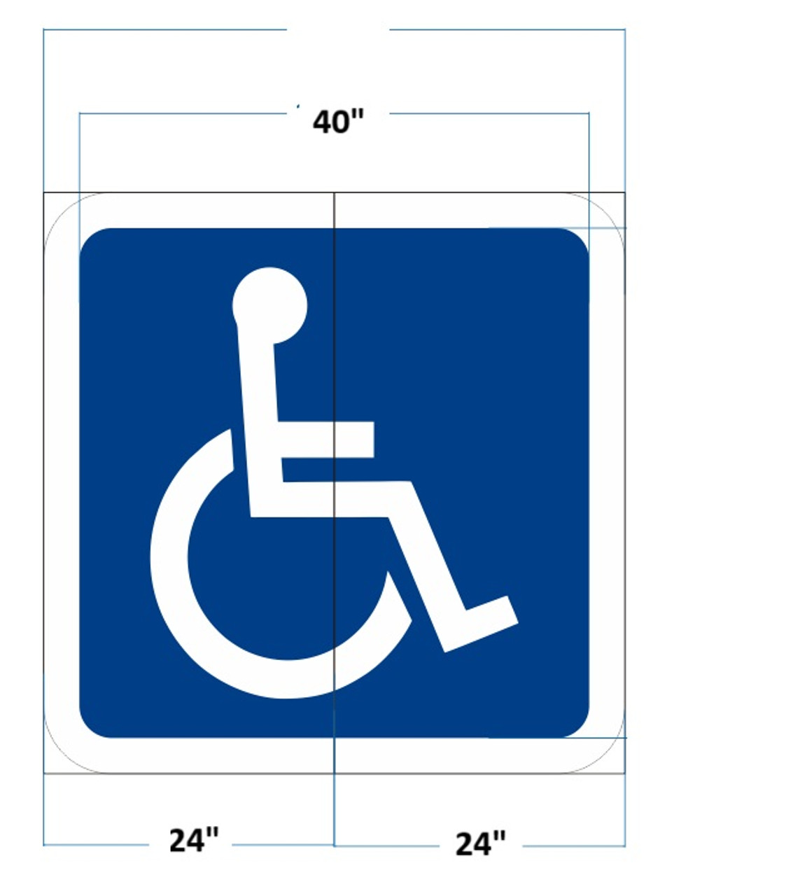 Handicap Symbol White Border DuraMark Pavement Parking Sign | 48" x 48"