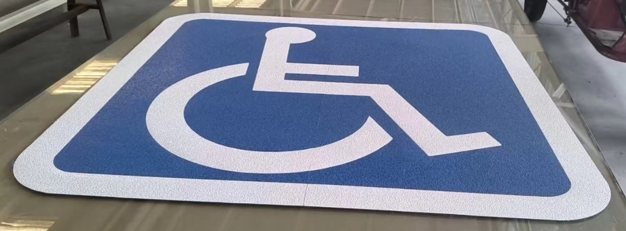 Handicap Symbol White Border DuraMark Pavement Parking Sign | 48" x 48"