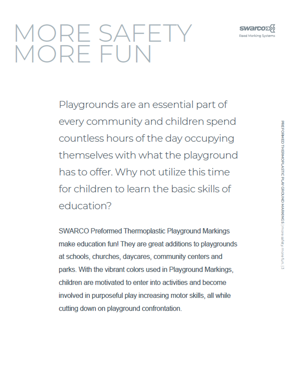 Swarco Playground Marking Brochure More Safety More Fun