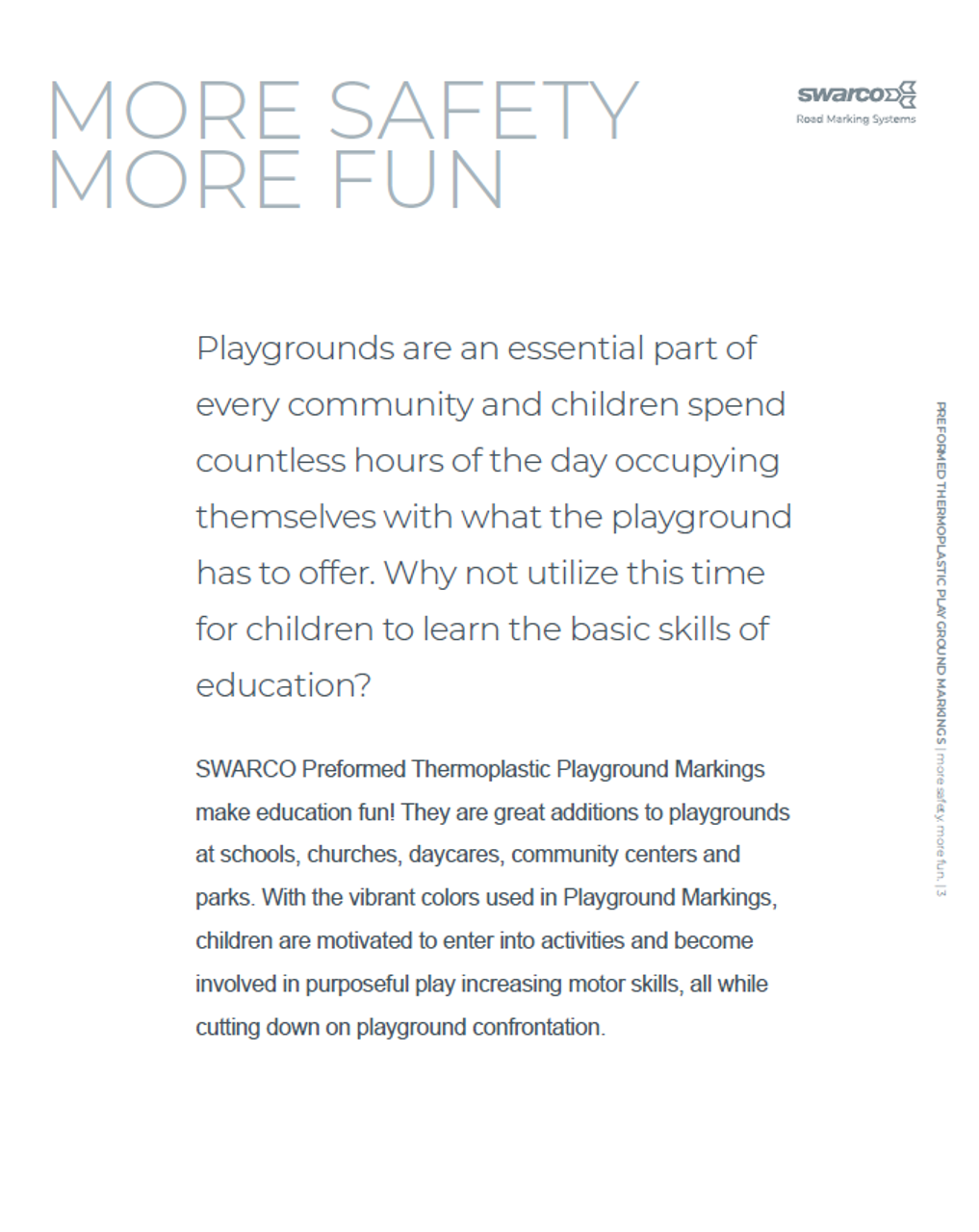 Swarco Playground Marking Brochure More Safety More Fun