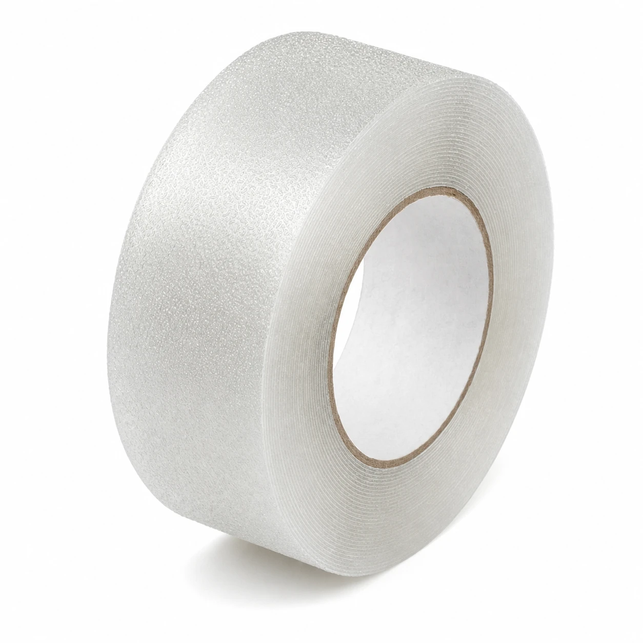 Coarse Resilient MK3 clear anti-slip tape roll — firmer PVC with sharper embossed pebble pattern, 95 TRL dry / 60 TRL wet, R10 DIN 51130, NFSI High-Traction for stone, wood, and decorative floors.