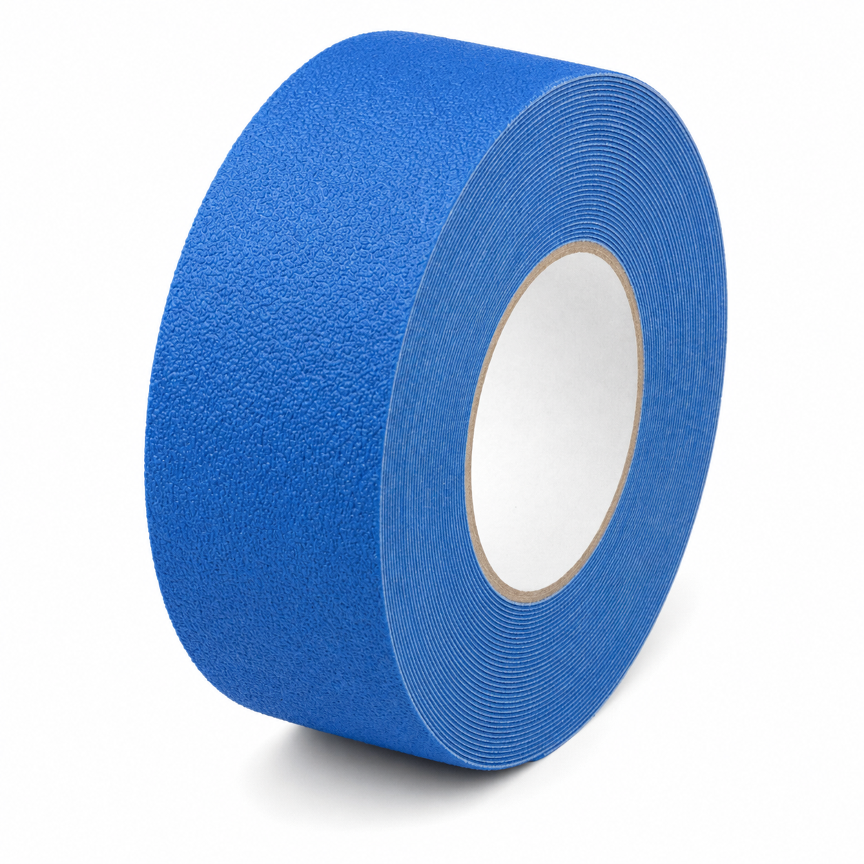 Thick Coarse Resilient TCR blue anti-slip tape roll — 0.078 in thickness, firm PVC pebble pattern, 95 TRL dry / 60 TRL wet, R10 DIN 51130, NFSI High-Traction for deep-groove floor prep and channel fill.