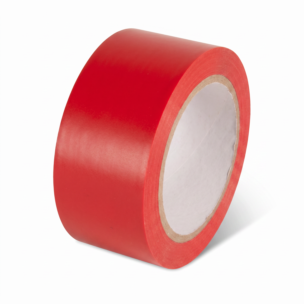 Red economy vinyl floor marking tape single roll — 2 inch by 108 ft of saturated safety red PVC tape
