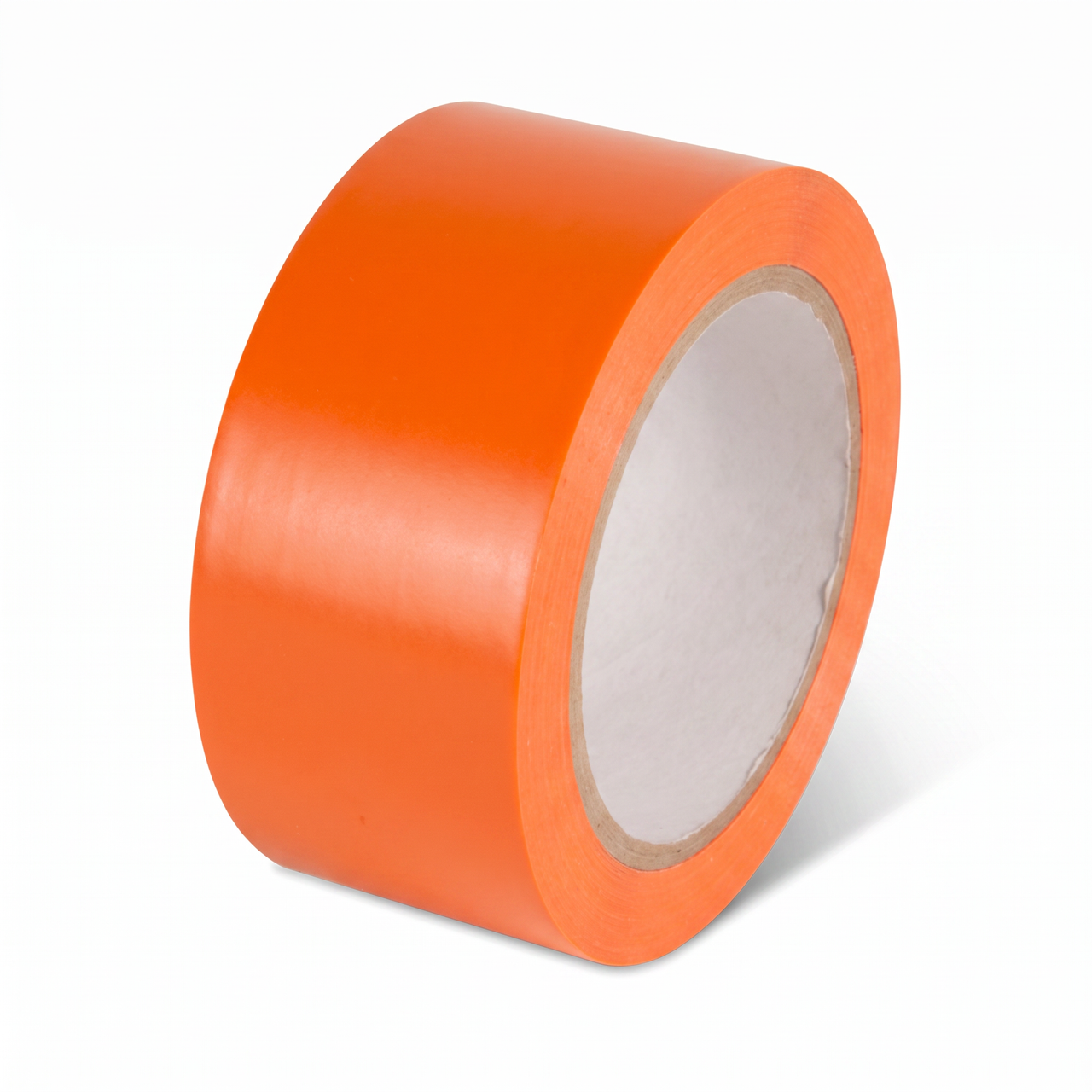 Orange economy vinyl floor marking tape single roll — 2 inch by 108 ft of safety orange PVC vinyl tape