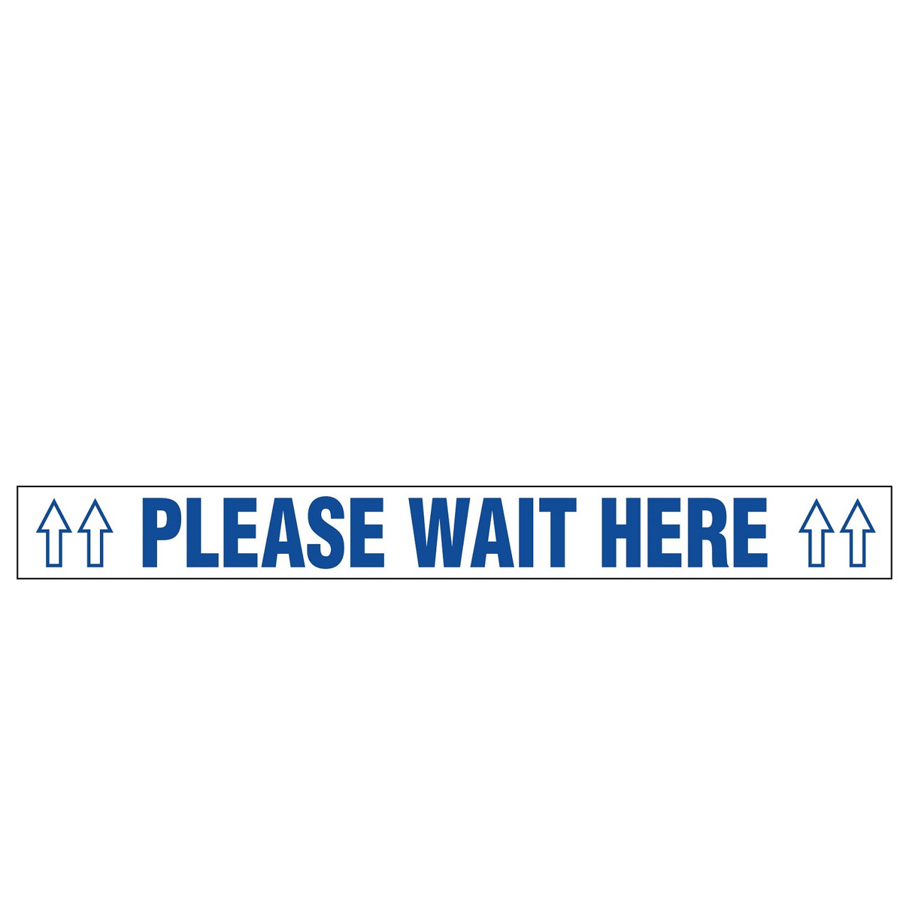 Floor Sign Tape | Please Wait Here | 2.25 Inch x 55 Foot Roll | Blue/White