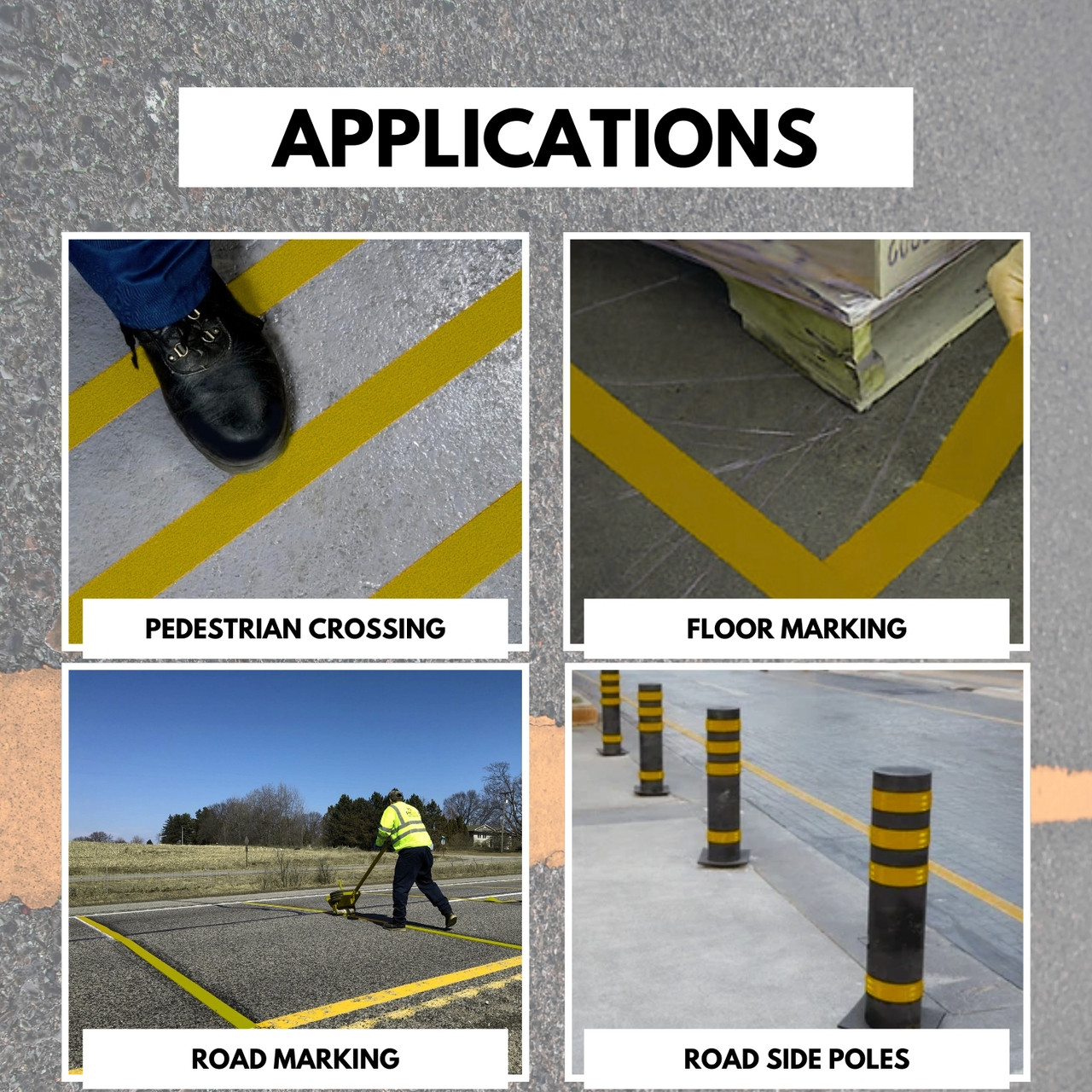 RPT-750 pavement marking tape used for warehouse floor safety lines and pathways.