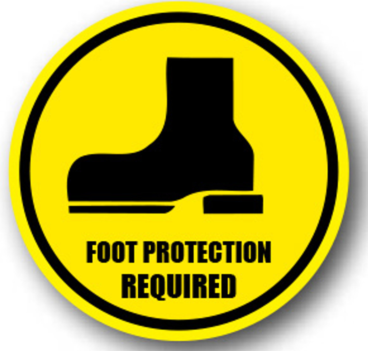 Durastripe Circular Sign - FOOT PROTECTION REQUIRED