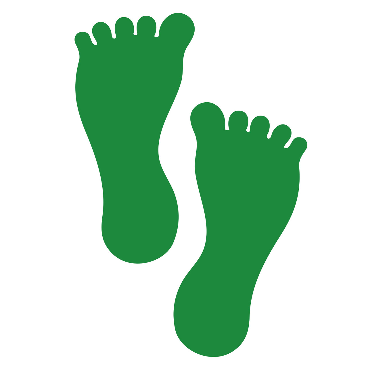 LiteMark Durable Barefoot Footprints | 3 mils Thin | High Traffic - green