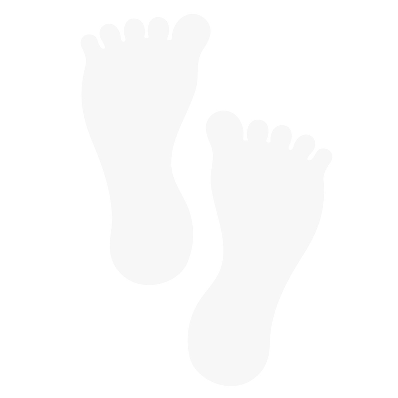 LiteMark Removable Vinyl Barefoot Footprint -white