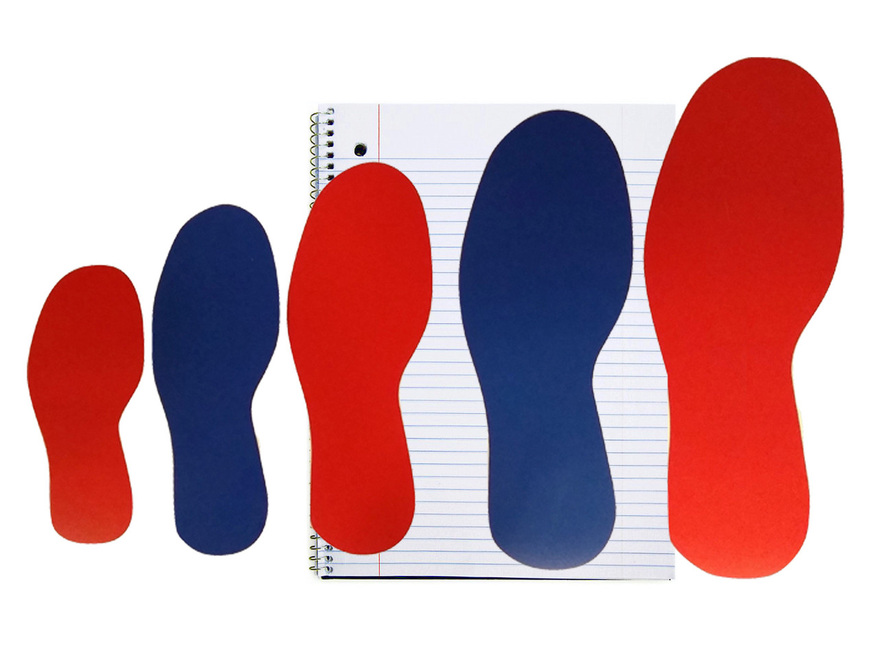 Size comparison of LiteMark floor marking footprint chart