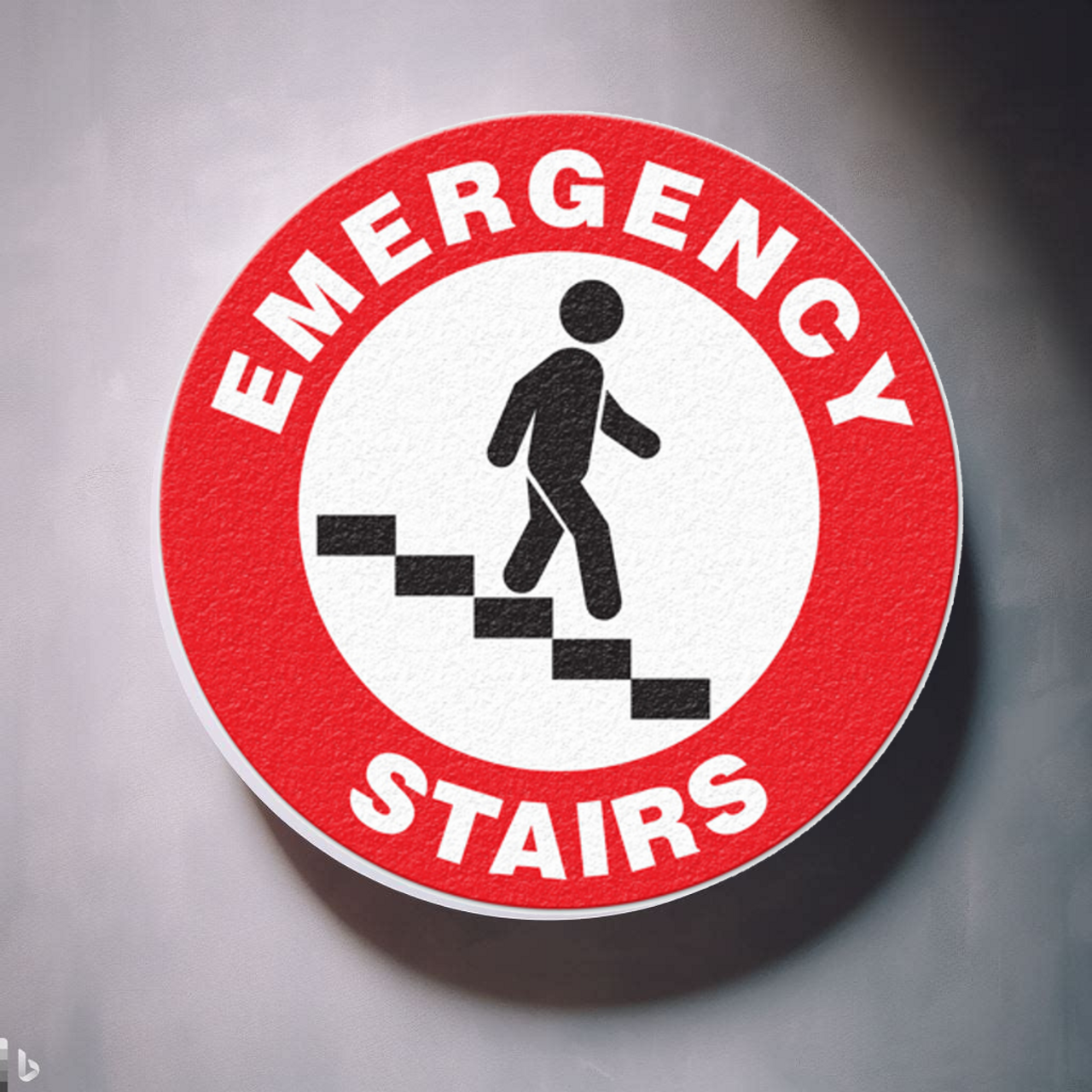 "Emergency Stairs" 17" Floor Marking Sign