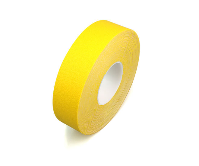 SafetyMark Coarse Resilient anti-slip tape - yellow roll on white background