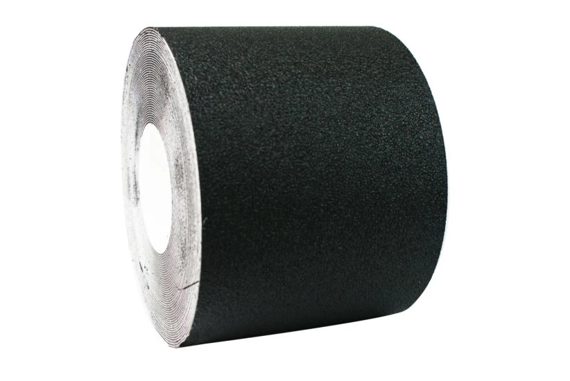 SafetyMark Coarse Resilient anti-slip tape - black roll close-up, wide width