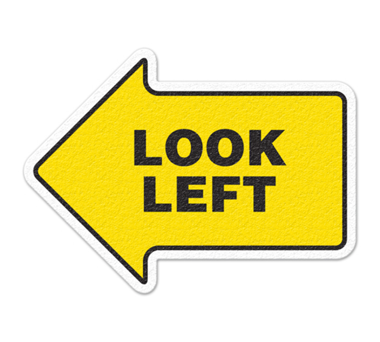 "Look Left" 17" Floor Marking Sign