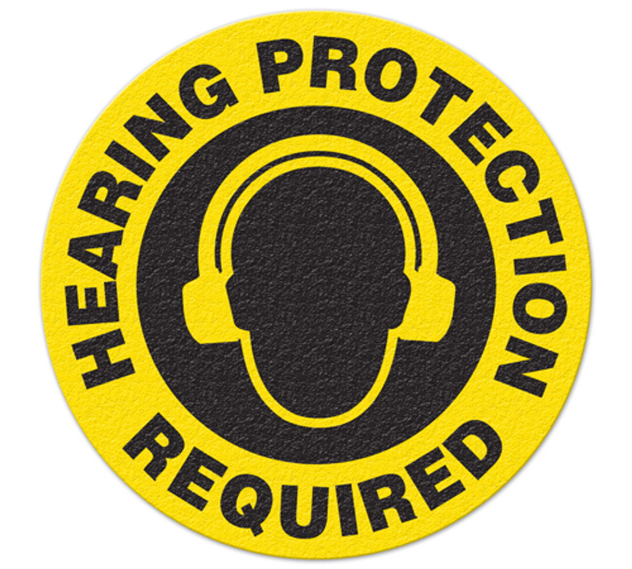 " Hearing Protection Required" 17" Floor Marking Sign