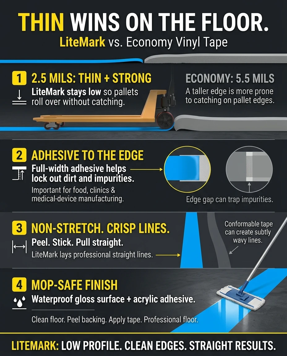 LiteMark Thin & Tough Floor Marking Tape
