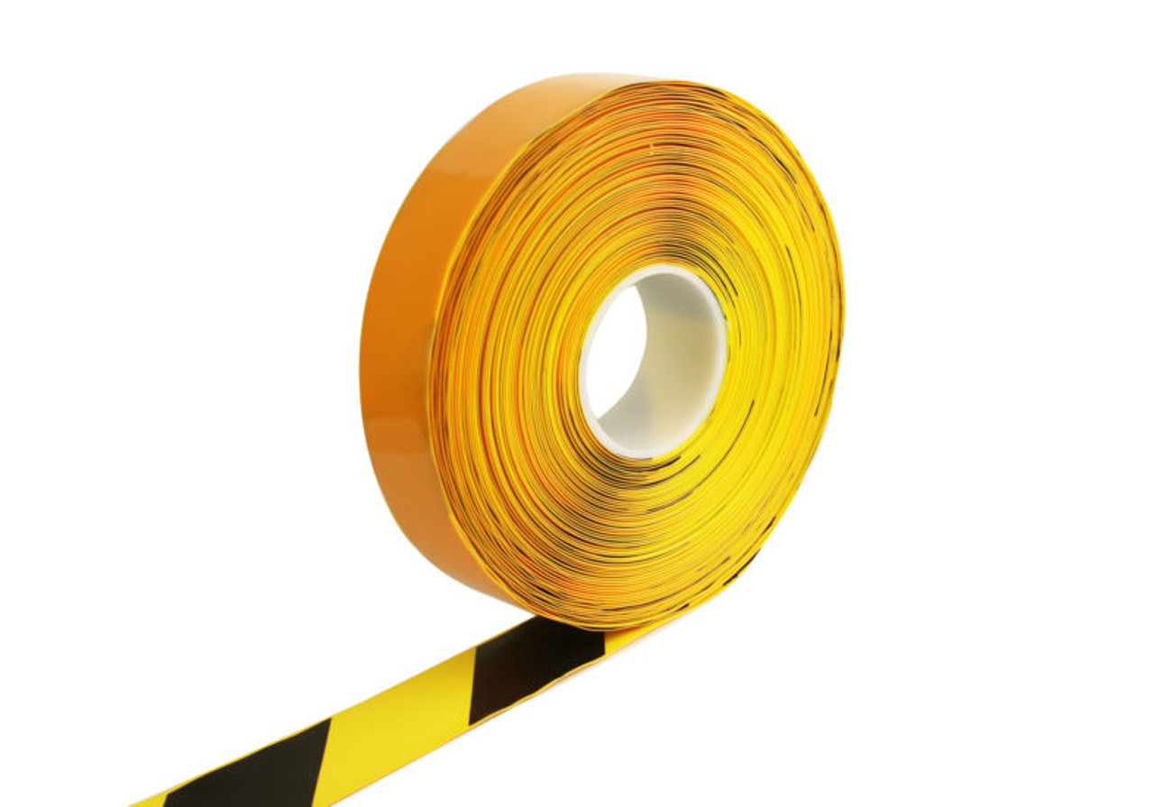 PermaStripe Smooth Floor Marking Tape 39mil Thick - 98 ft Length black/yellow