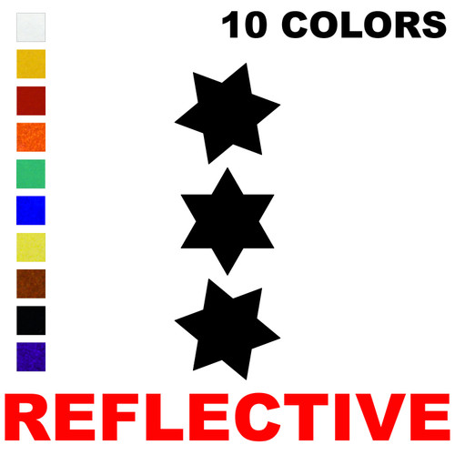 LiteMark Reflective  6 Point Star Decal Color Selection Swatch Chart