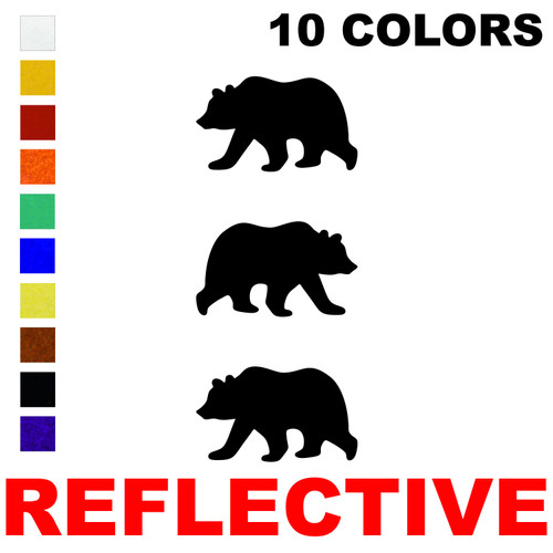 LiteMark Reflective Grizzly Bear Decal Color Selection Swatch Chart