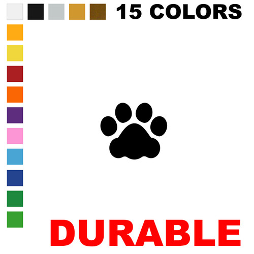 LiteMark Durable Cat Paw Print Decal/Sticker color swatch chart