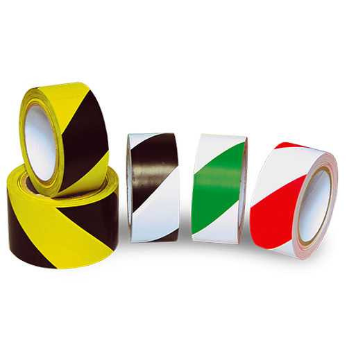 Rolls of  Laminated Floor Warning and Hazard Marking Tape: black/yellow, black and white, white and green, white and red