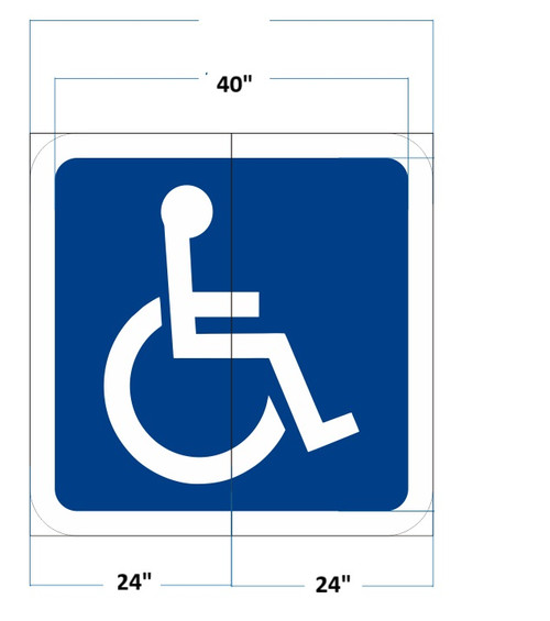 Handicap Symbol White Border DuraMark Pavement Parking Sign | 48" x 48"