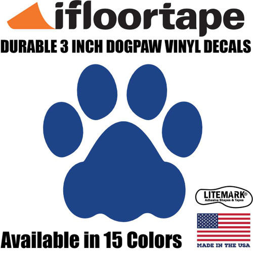 LiteMark Durable Gloss Finish 3 Inch Dogpaw Vinyl Decal Stickers Pack of 24 Dogpaws