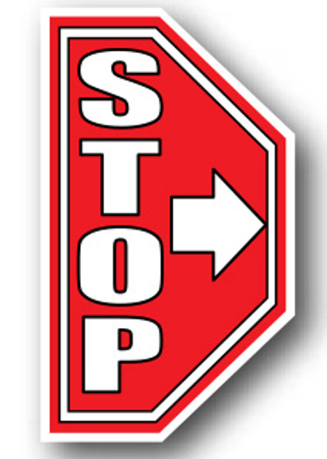 Durastripe Half Sign - STOP WITH ARROW