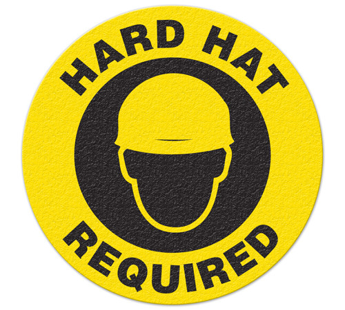 "Hard Hat Required" 17" Floor Marking Sign