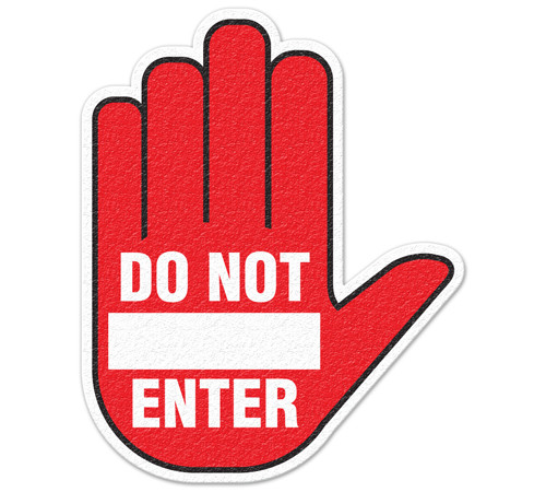 "Do Not Enter Hand" 17" Floor Marking Sign
