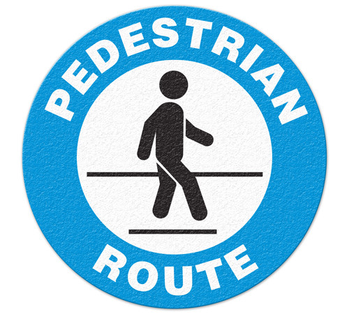 "Pedestrian Route"  floor Marking Sign