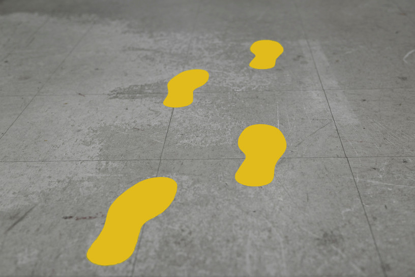Comparison of Adhesive Footprints for Safely Guiding People