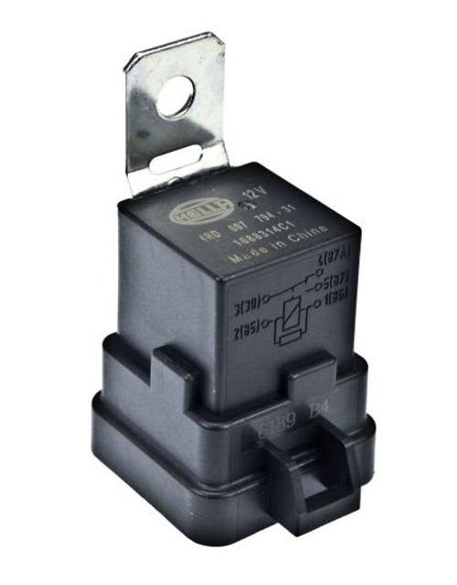 Hella 12V 20/40 Amp SPDT RES Relay with Weatherproof Bracket - Single - 007794311